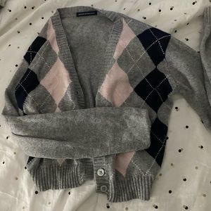 brandy melville argyle cropped sweater